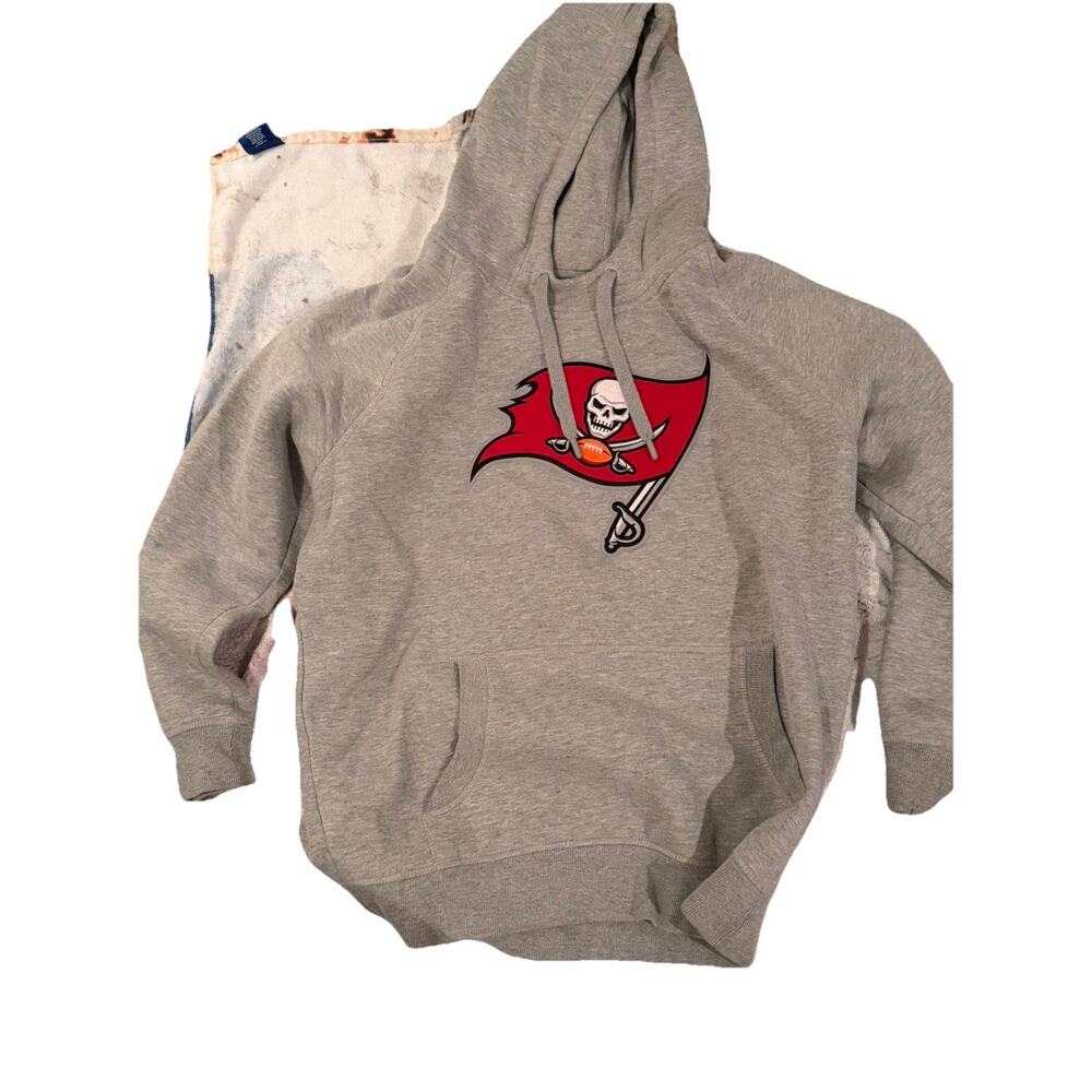 Tampa Bay Buccaneers Gray Plain Hoodie Men's Pull Over Size Large